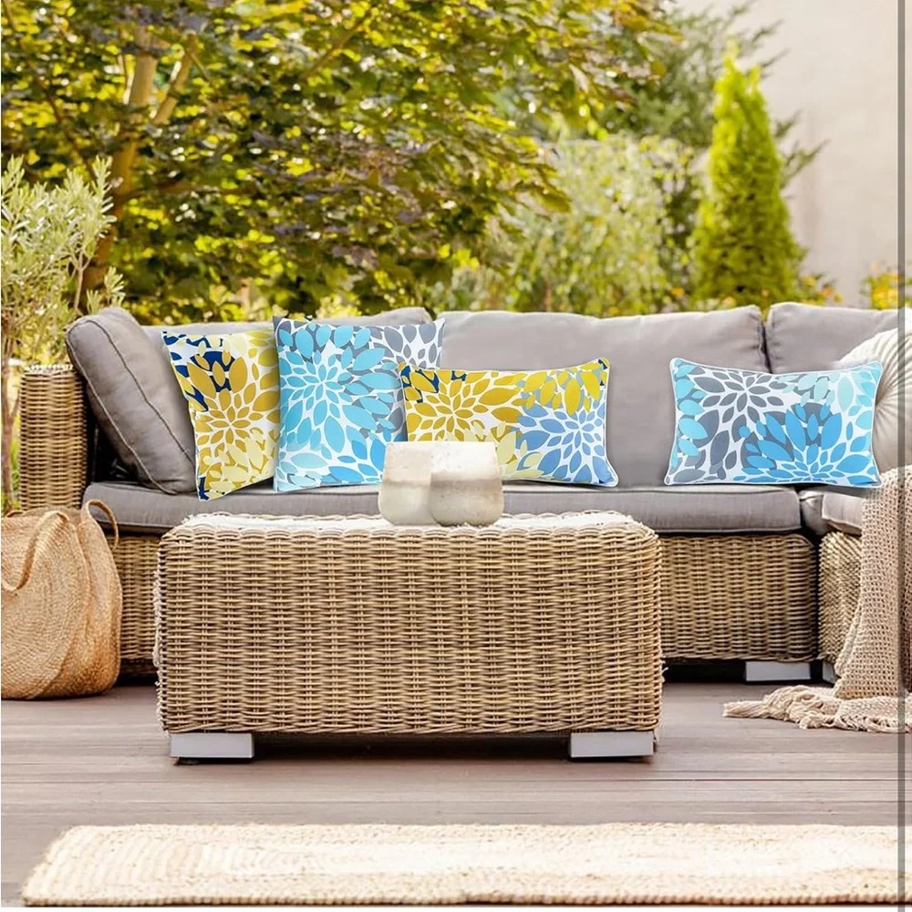 Outdoor Lumbar Pillow Covers Floral NWOT - Picture 4 of 5